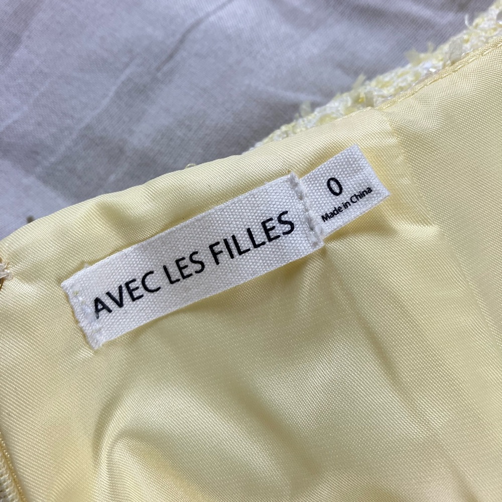 Avec Les Filles Yellow Tweed Chain Trim Set - Picture 15 of 16